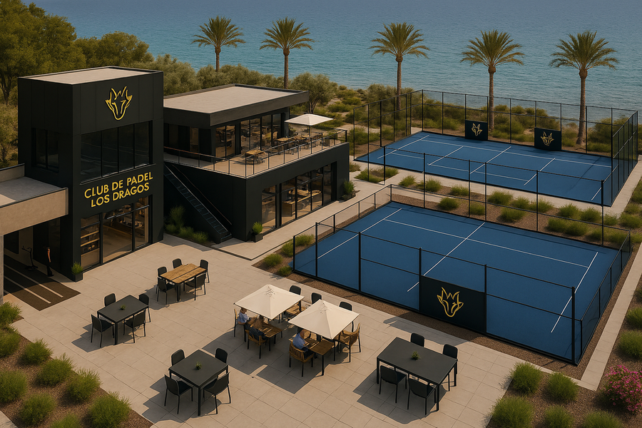 Los Dragos Padel Club aerial render